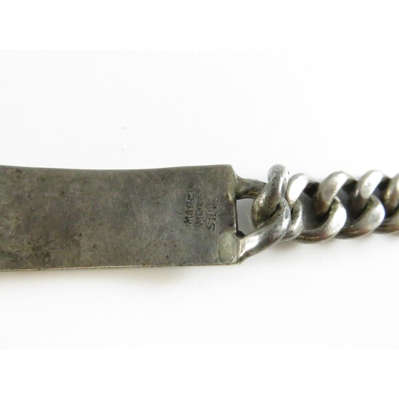 Vintage Pre-Eagle Mexican Sterling Silver ID Bracelet 1.96 oz Bill Magness Engra - Picture 7 of 10